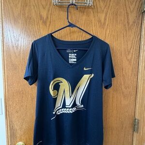 Nike Dark Blue Tee with Gold Lettering